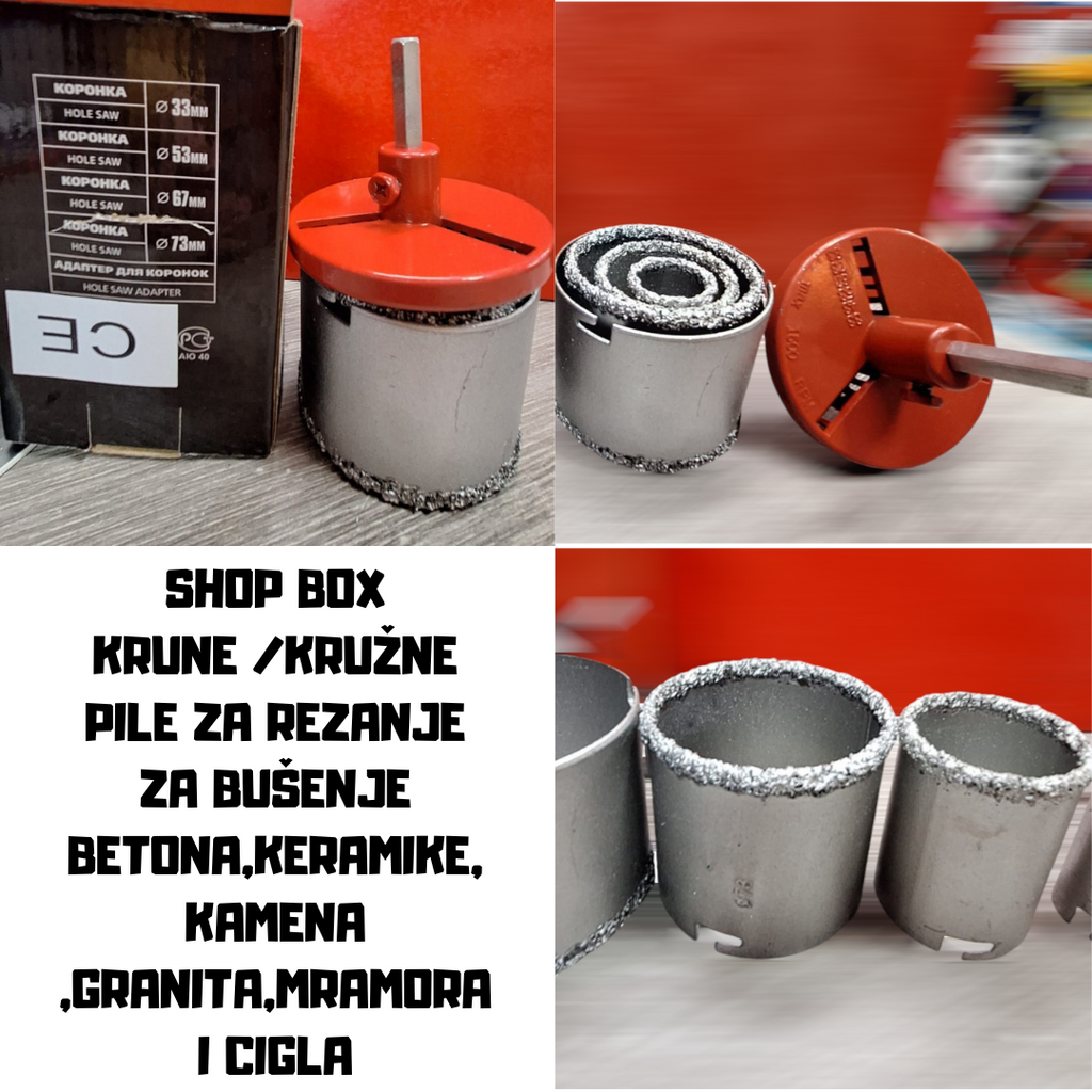 KRUNE /KRUŽNE PILE ZA REZANJE ZA BUŠENJE BETONA,KERAMIKE,KAMENA ,GRANITA,MRAMORA I CIGLA
